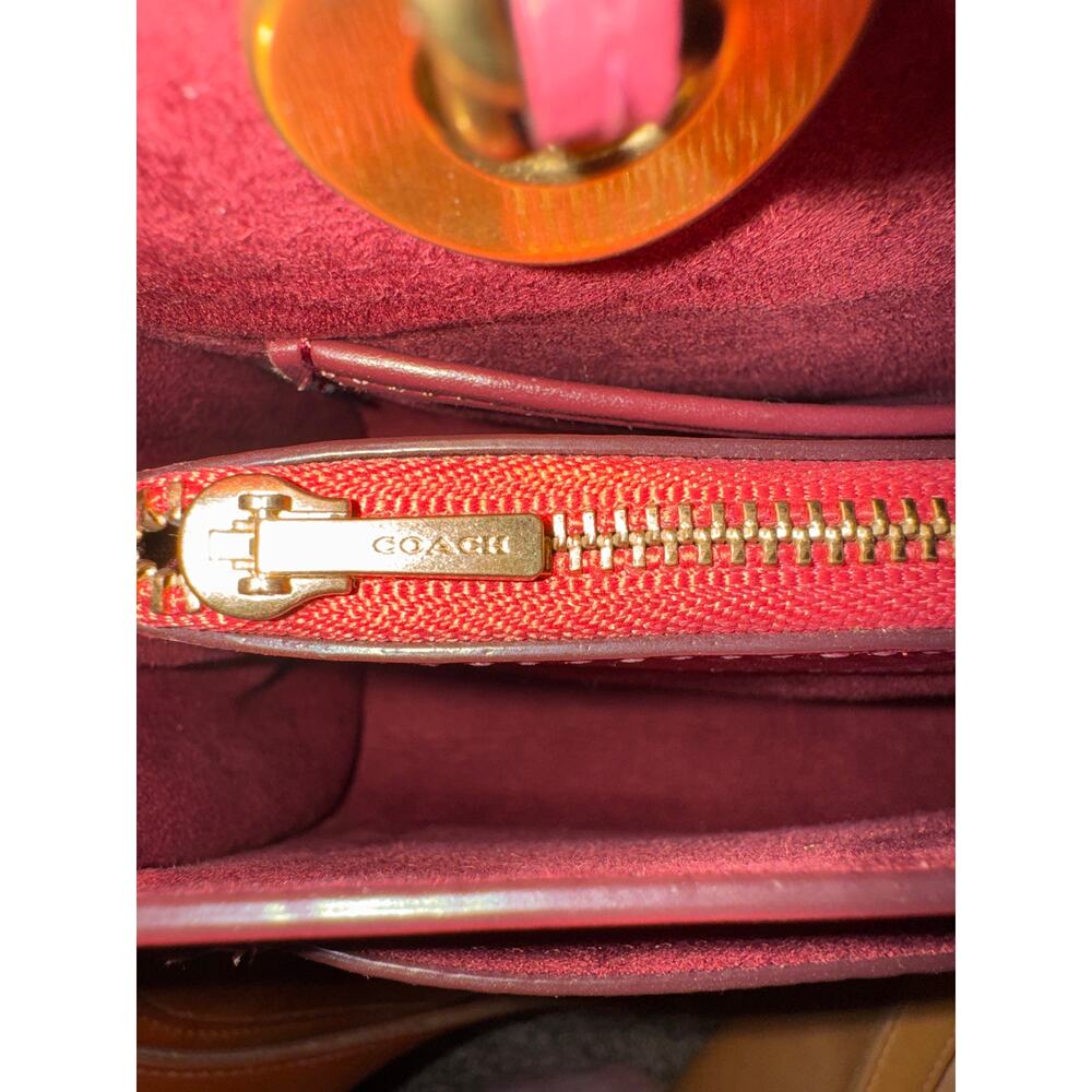NWOT Coach Dark Pink Tea Rose Parker Turnlock - Picture 11 of 12